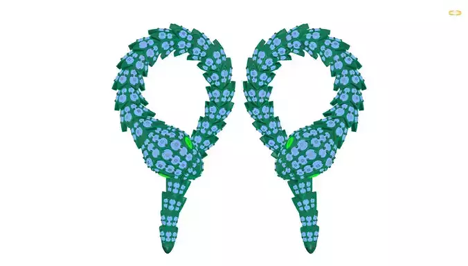 earrings Snake 3D print model