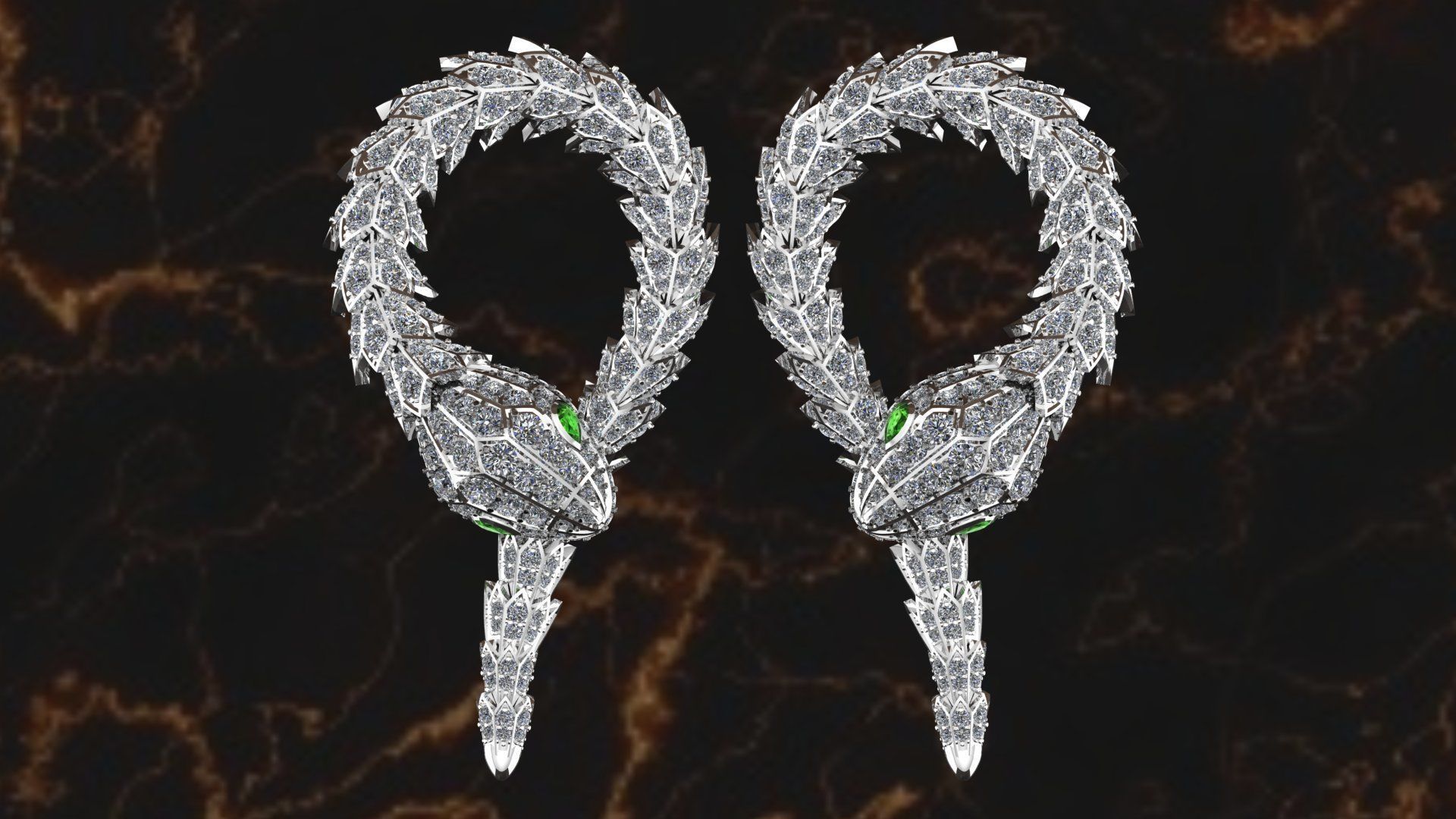 earrings Snake 3D print model_5