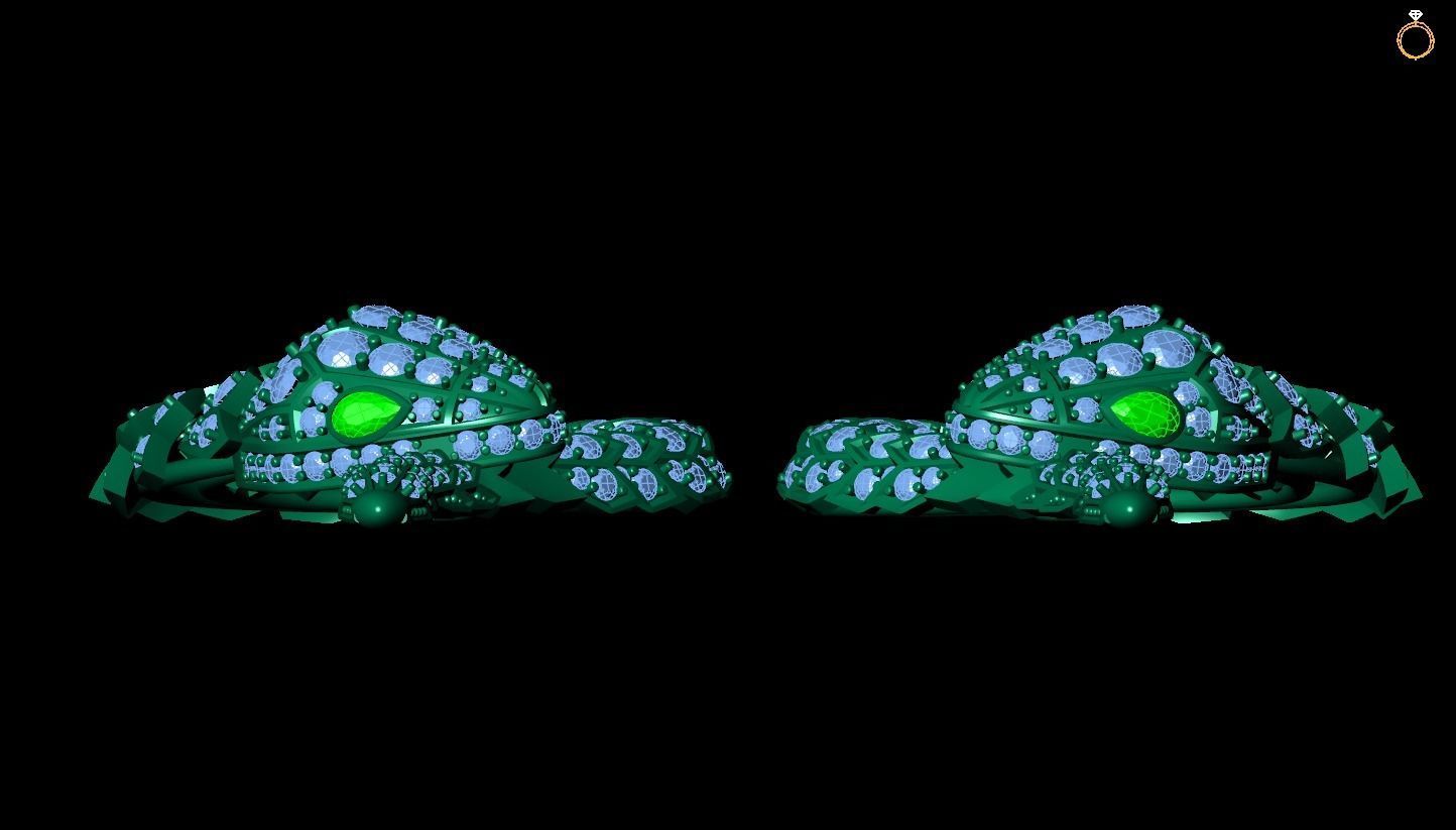 earrings Snake 3D print model_1