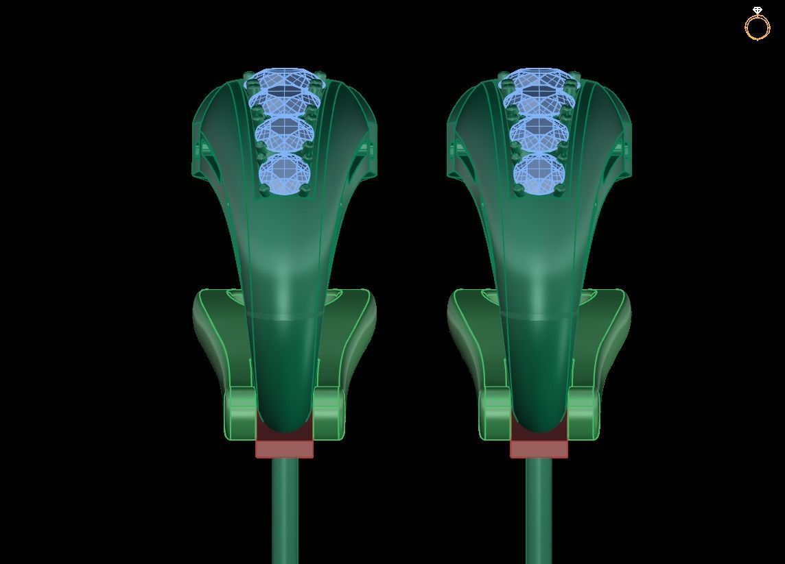 earrings snake 3D print model_2