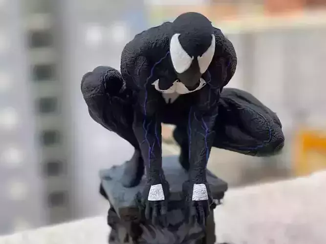 Symbiote Spiderman Statue 3D Model Ready to Print STL