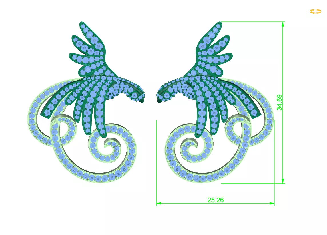 earrings Bird 3D print model