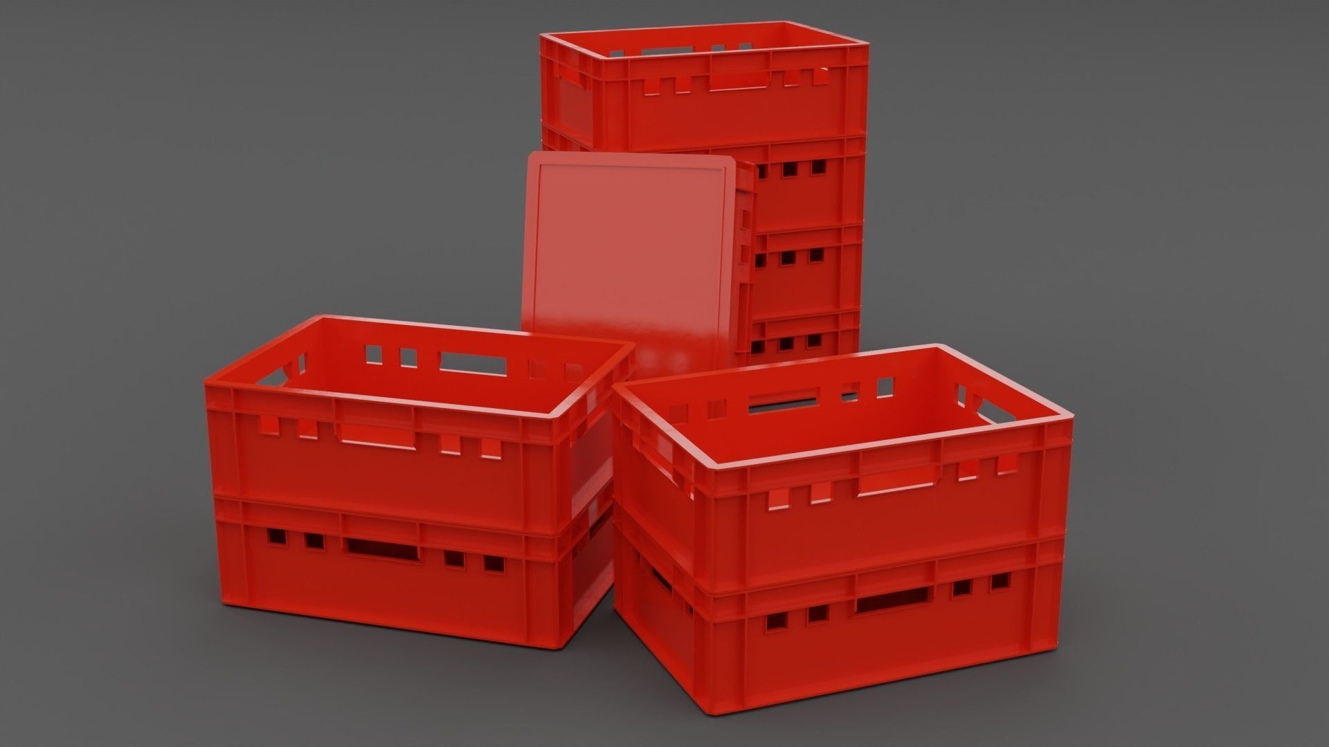 Plastic crate 01 Low-poly 3D model_4