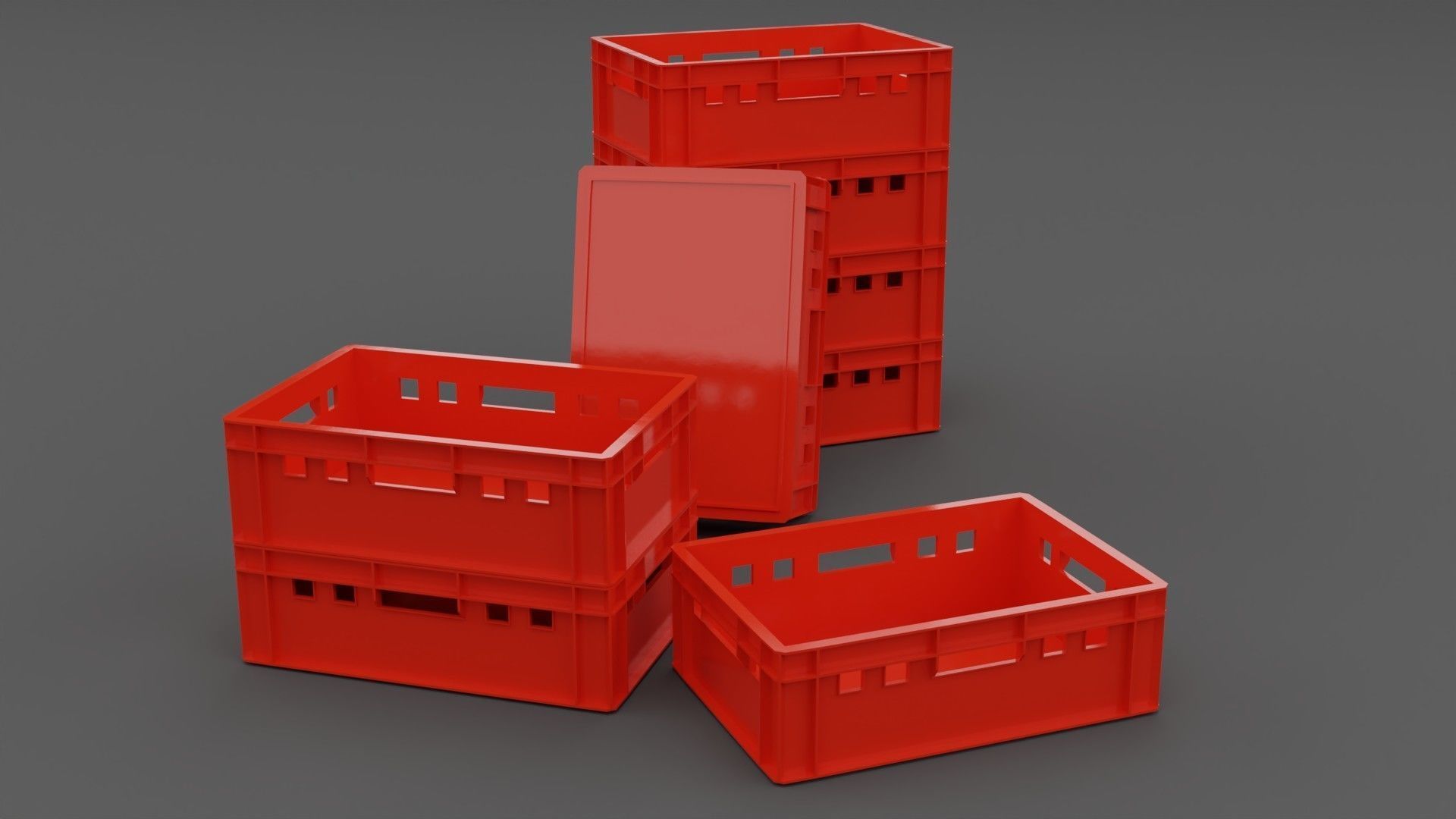 Plastic crate 01 Low-poly 3D model_5