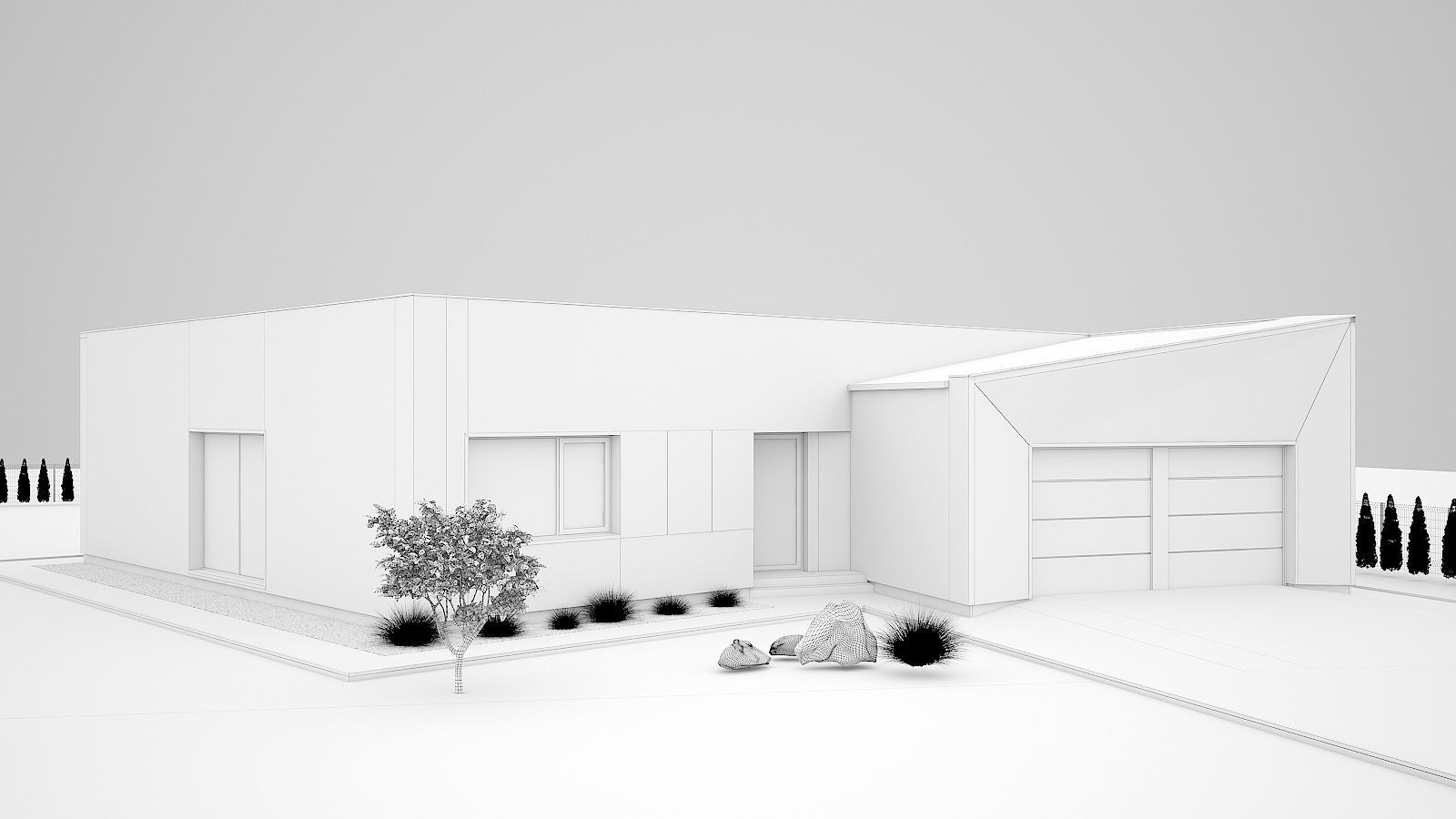 Modern house 3D model_6