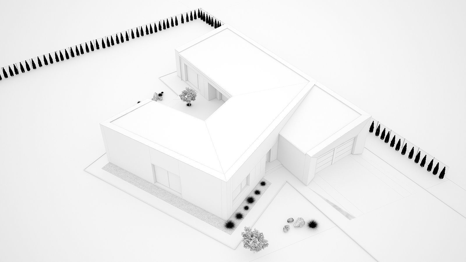 Modern house 3D model_1