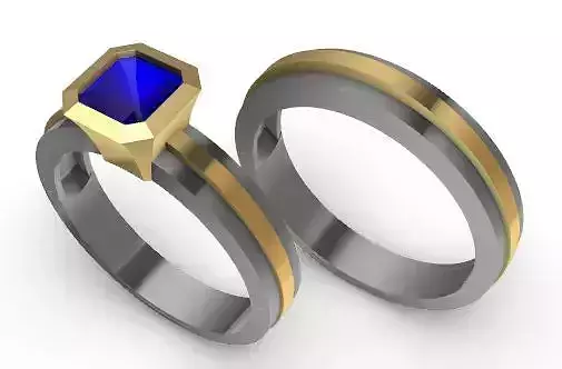 Engagement Ring Solitere 3d Model Texture 3D print model