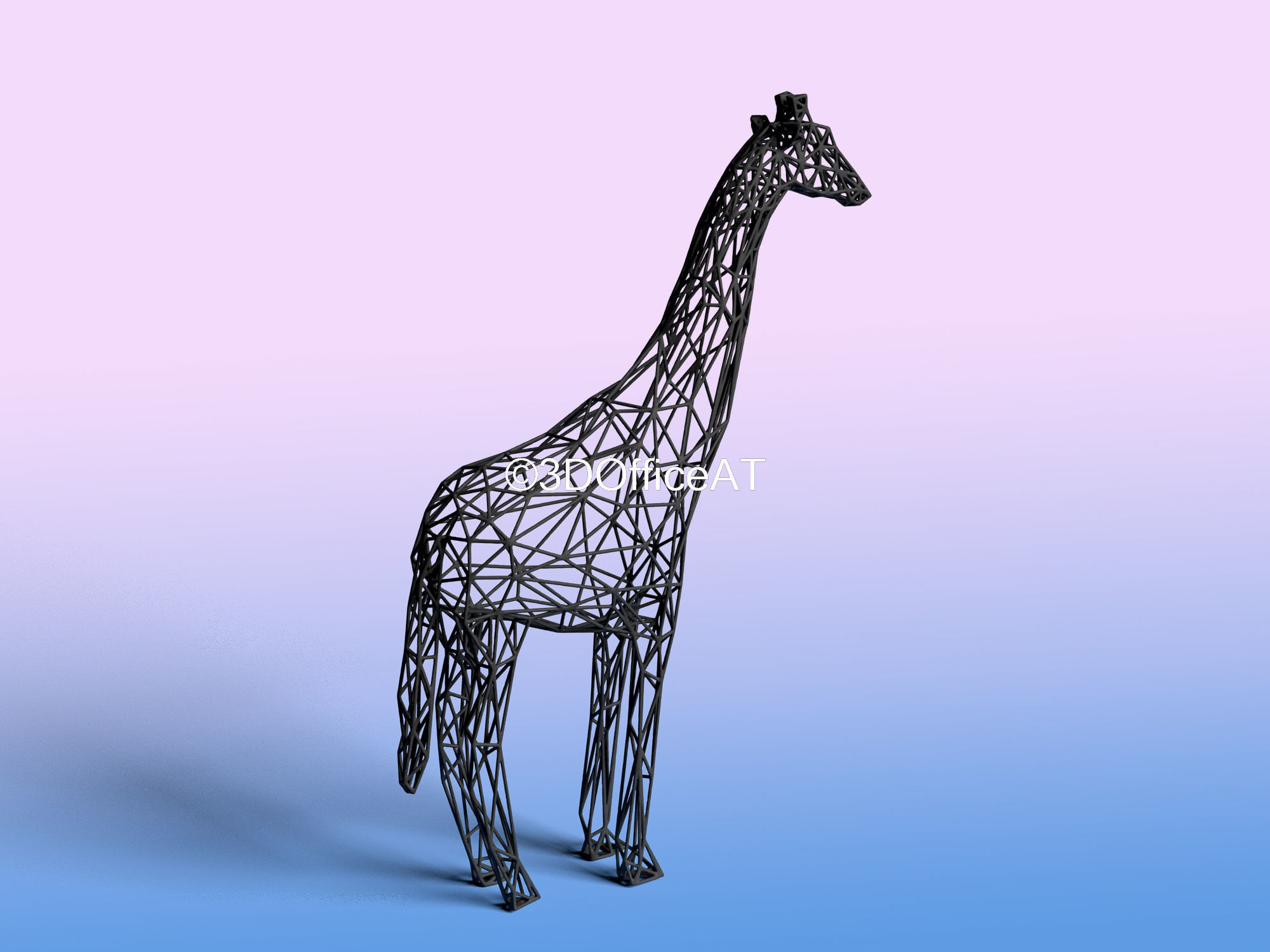 Giraffe Wire Frame Art - Resin Printing Free 3D print model_6