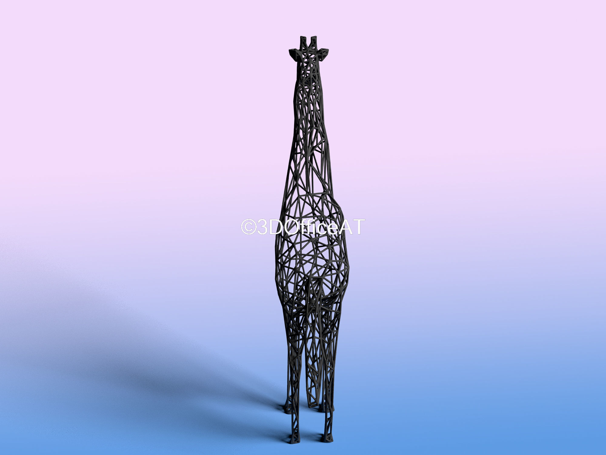 Giraffe Wire Frame Art - Resin Printing Free 3D print model_4