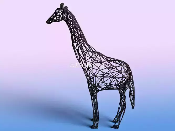 Giraffe Wire Frame Art - Resin Printing 