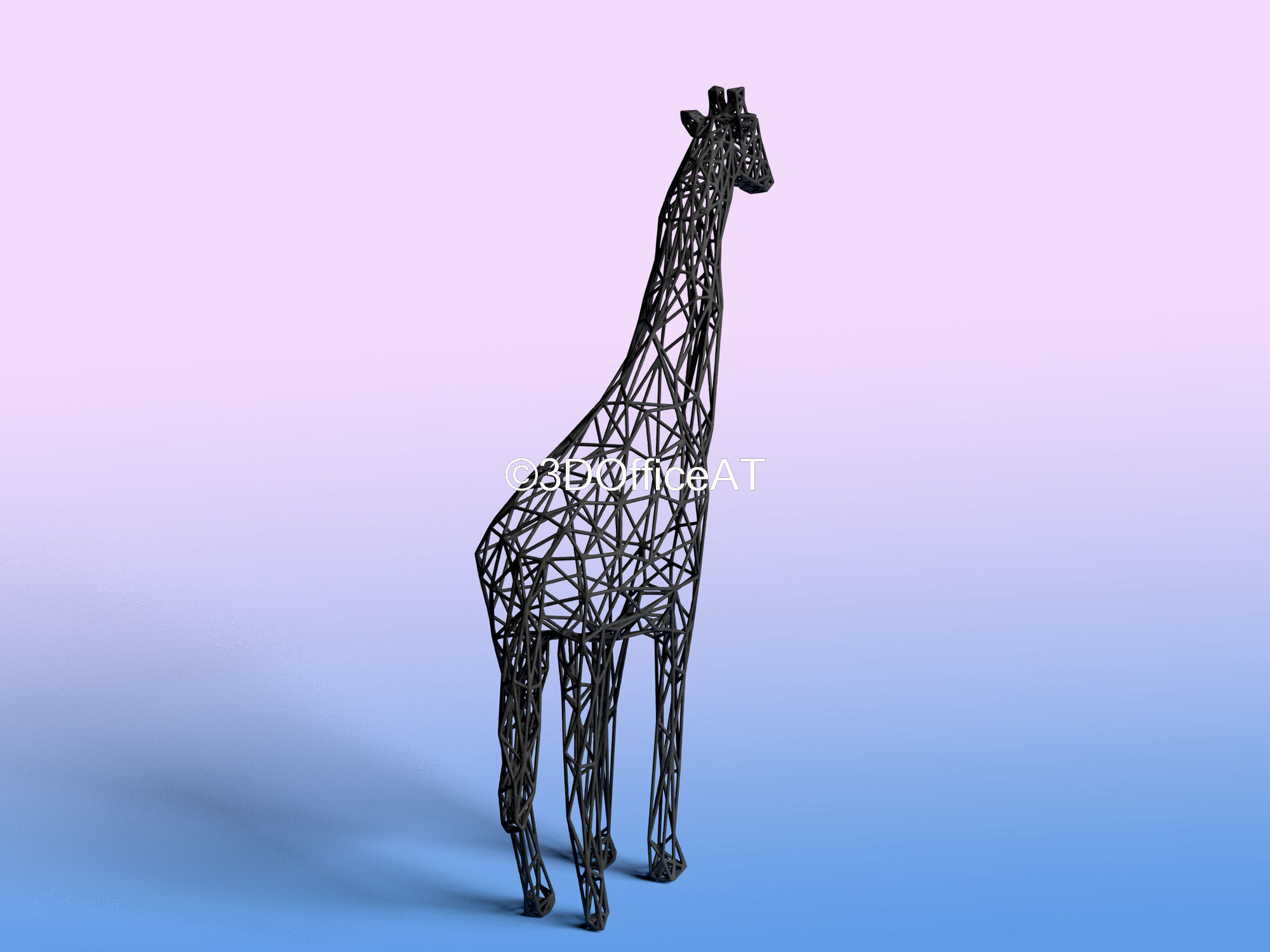 Giraffe Wire Frame Art - Resin Printing Free 3D print model_5