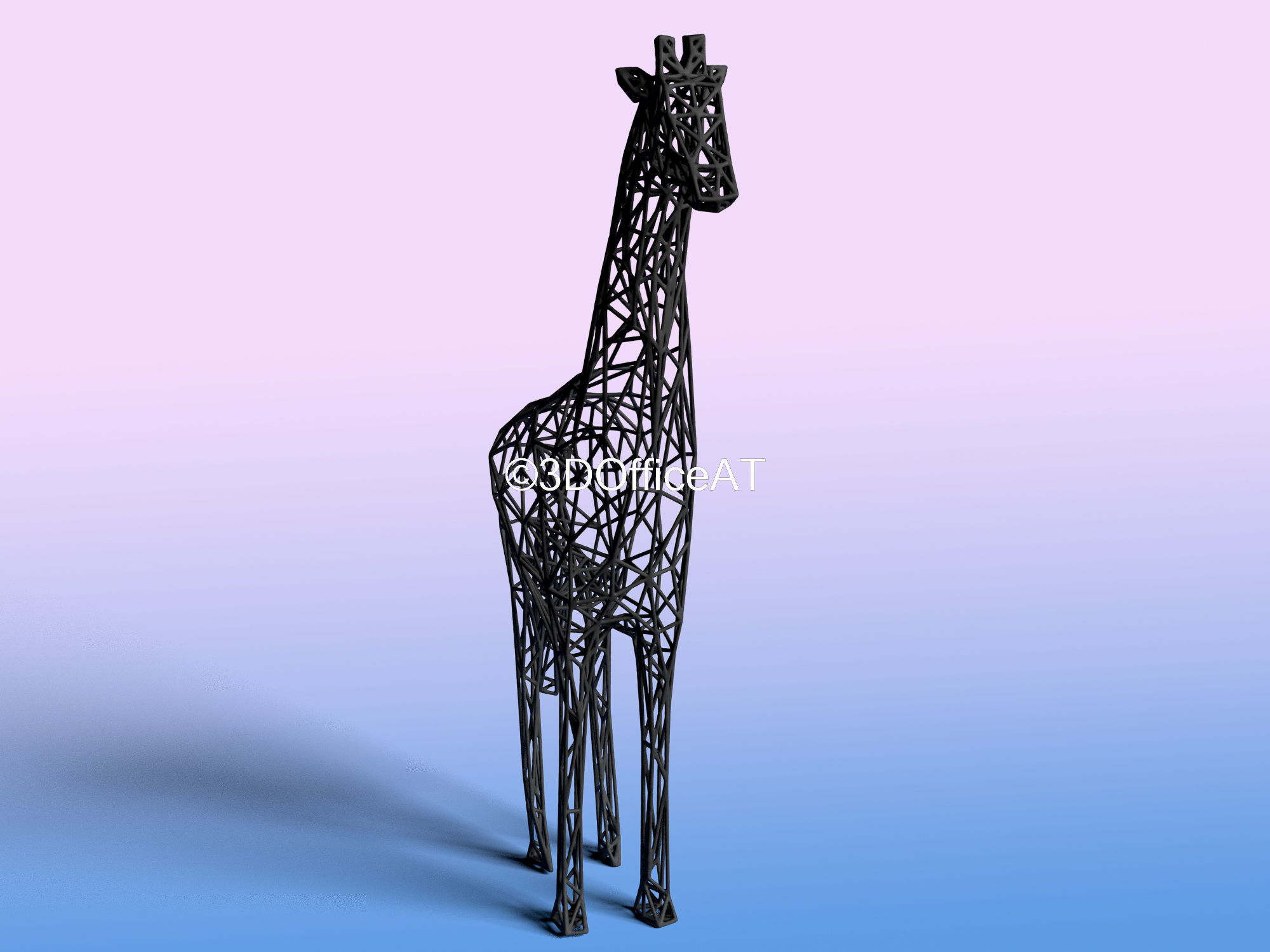 Giraffe Wire Frame Art - Resin Printing Free 3D print model_9