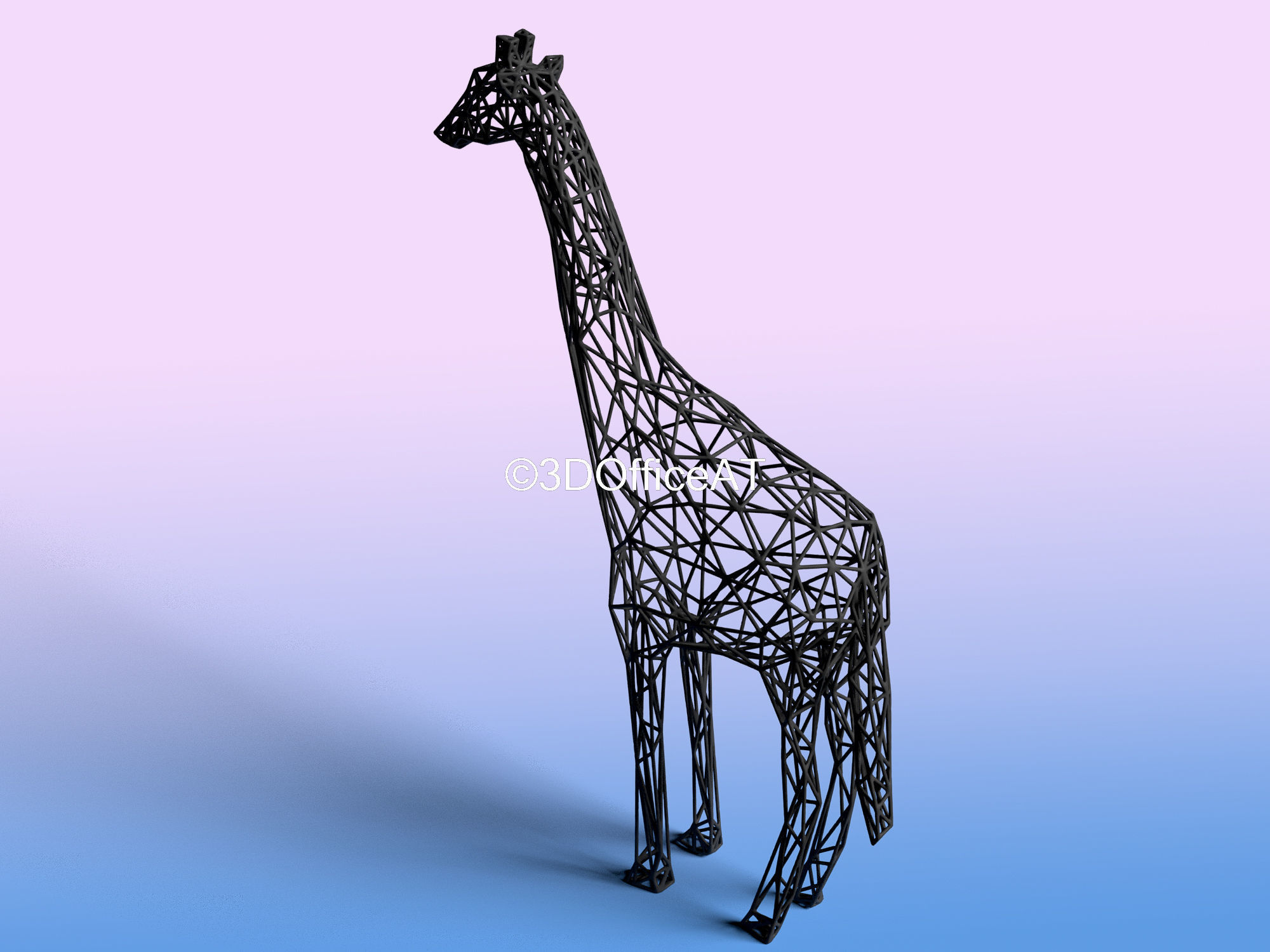 Giraffe Wire Frame Art - Resin Printing Free 3D print model_3