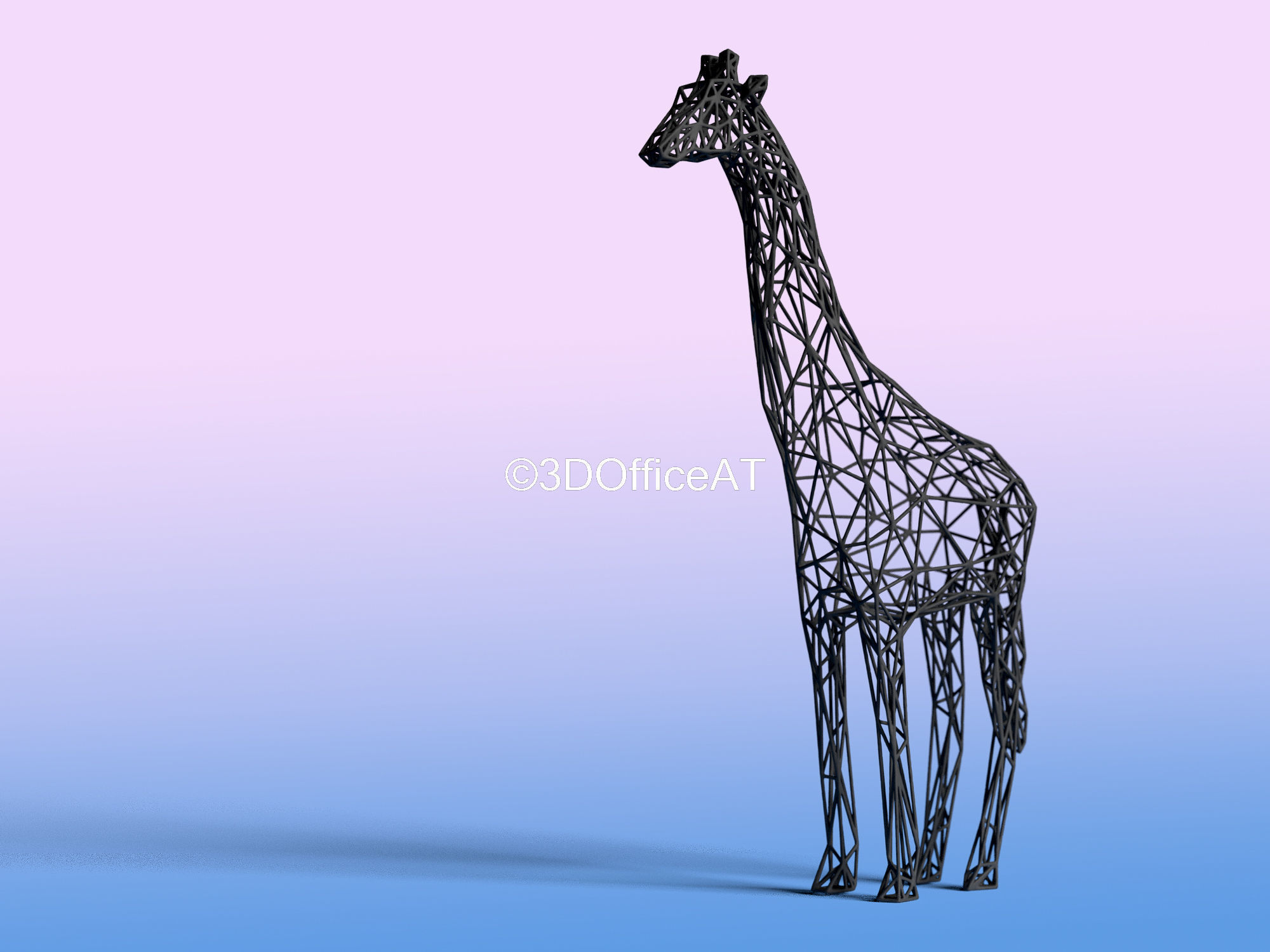 Giraffe Wire Frame Art - Resin Printing Free 3D print model_2