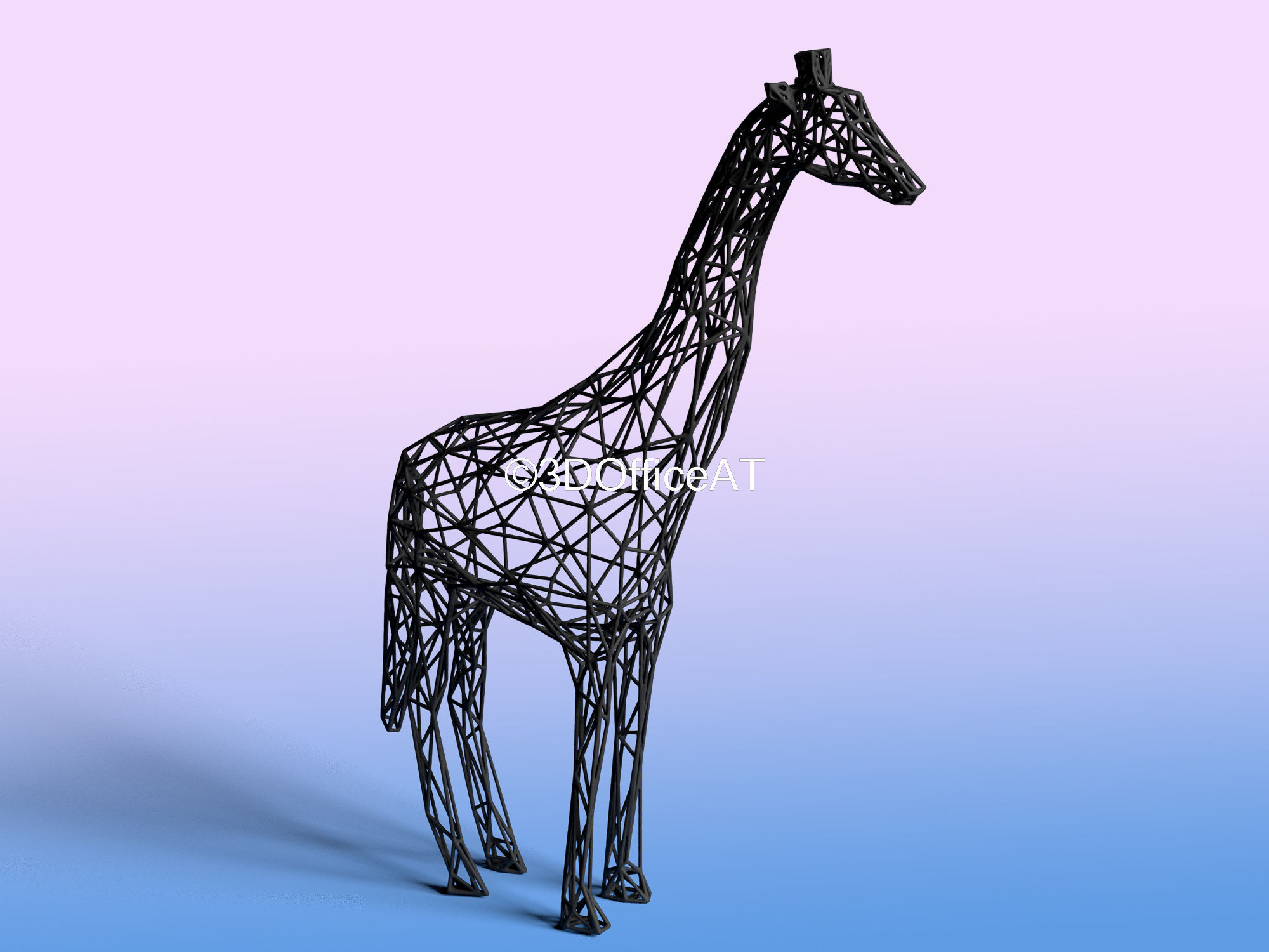 Giraffe Wire Frame Art - Resin Printing Free 3D print model_7