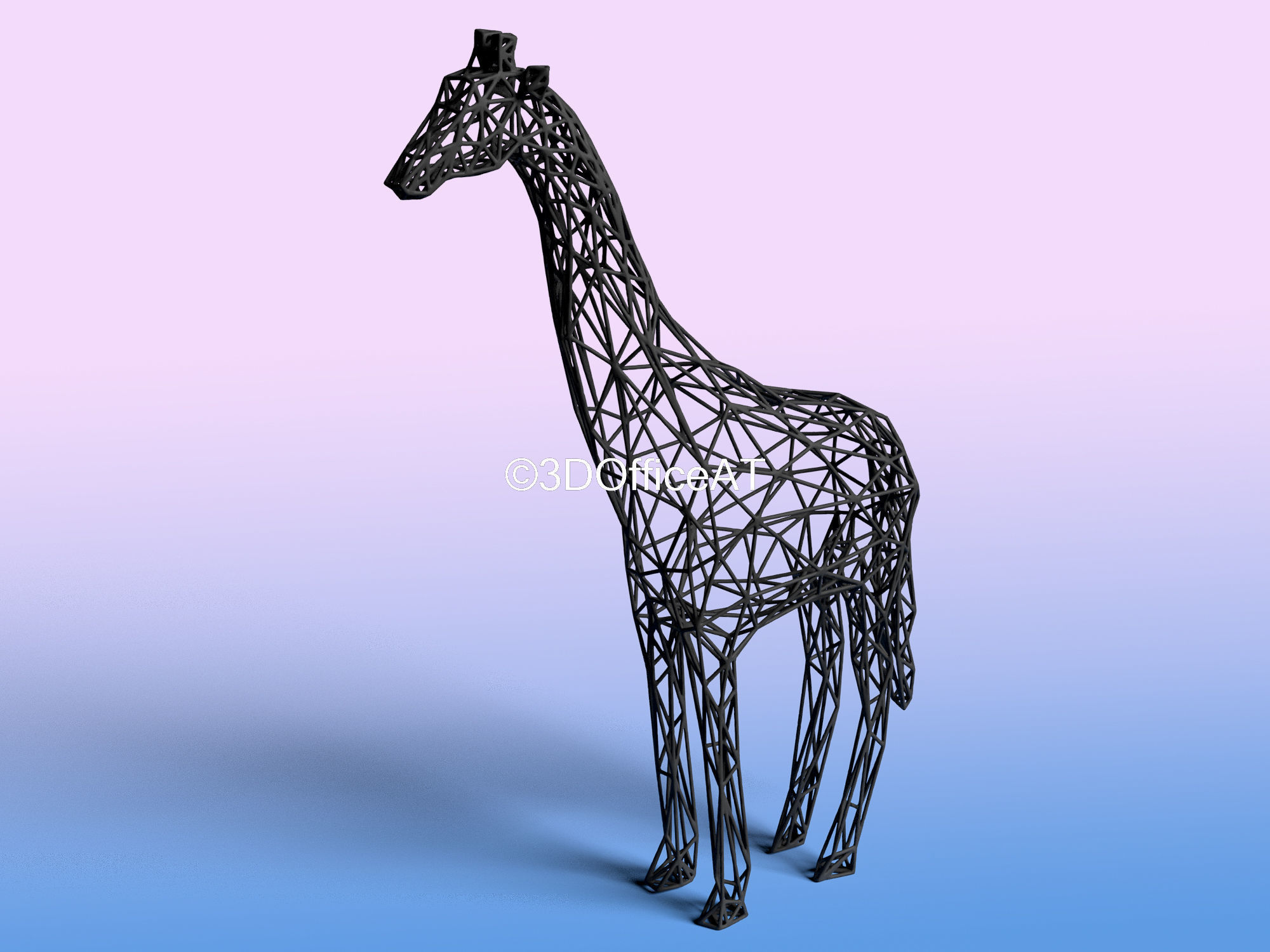 Giraffe Wire Frame Art - Resin Printing Free 3D print model_11