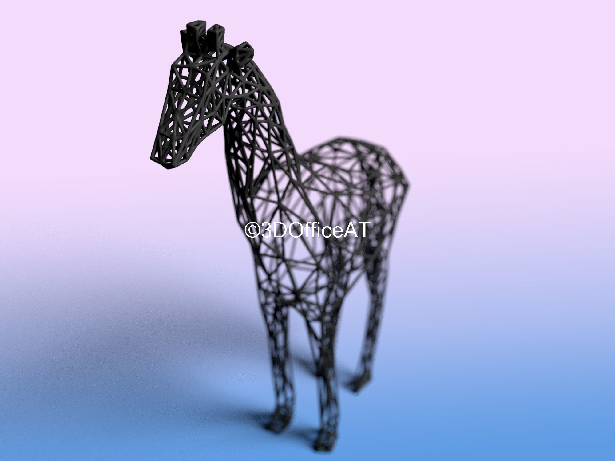 Giraffe Wire Frame Art - Resin Printing Free 3D print model_10