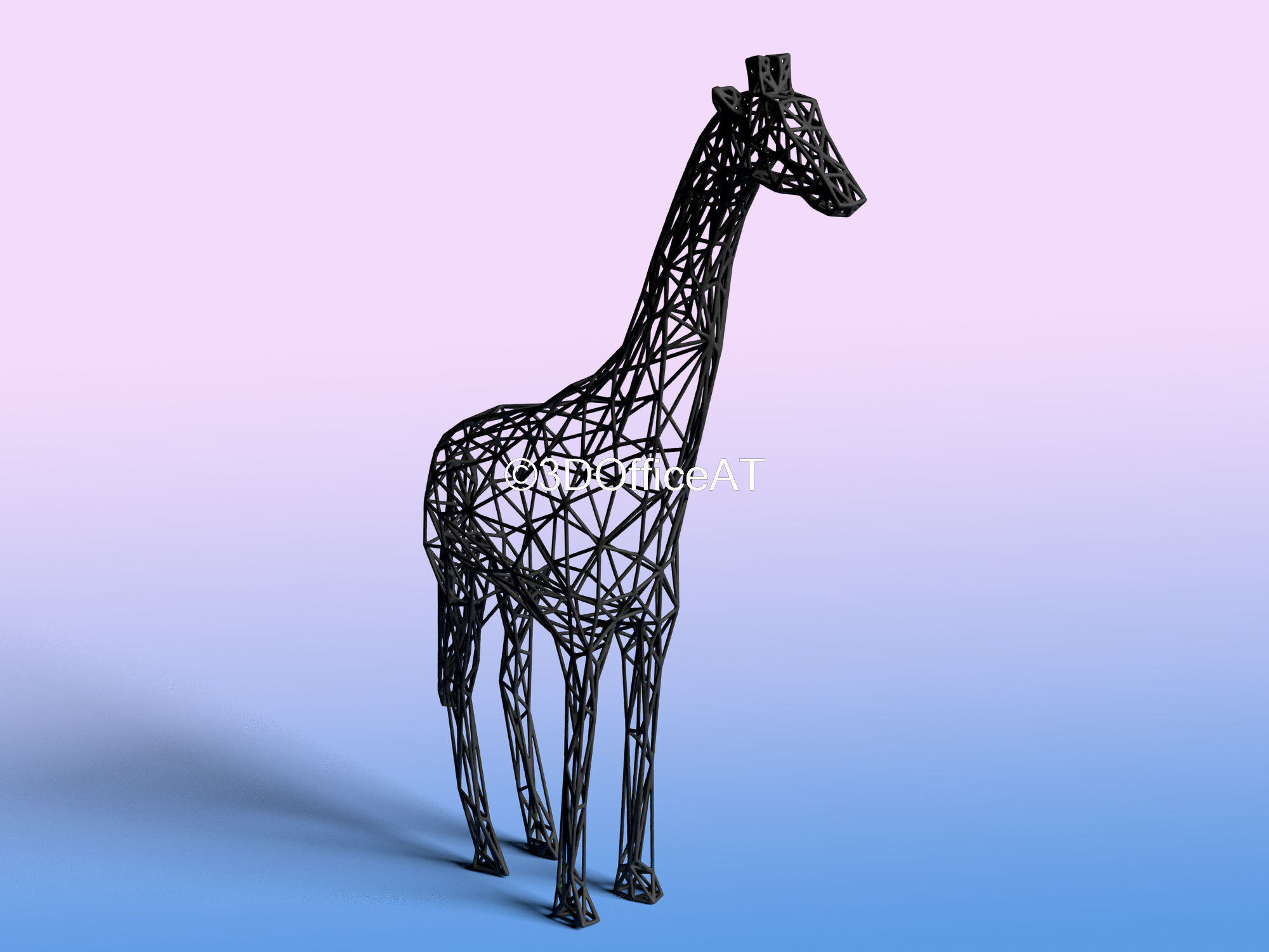 Giraffe Wire Frame Art - Resin Printing Free 3D print model_8