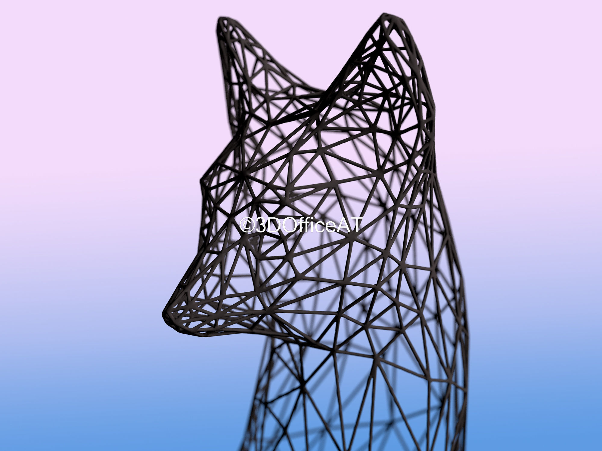Fox Wire Art - Resin print 3D print model_2