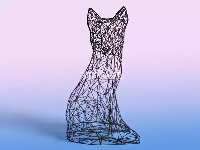 Fox Wire Art - Resin print 