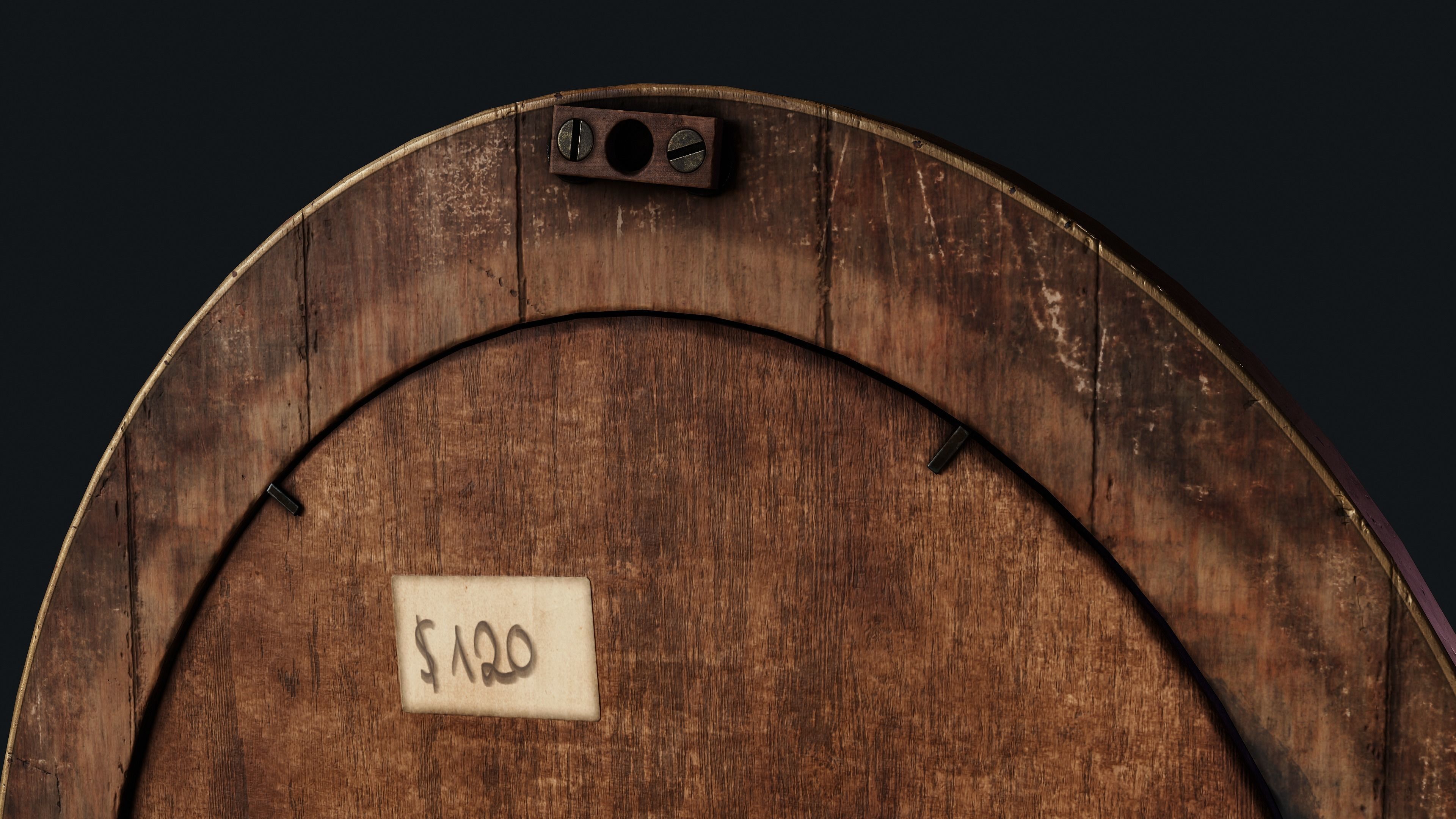 Old Oval Mirror Low-poly 3D model_8