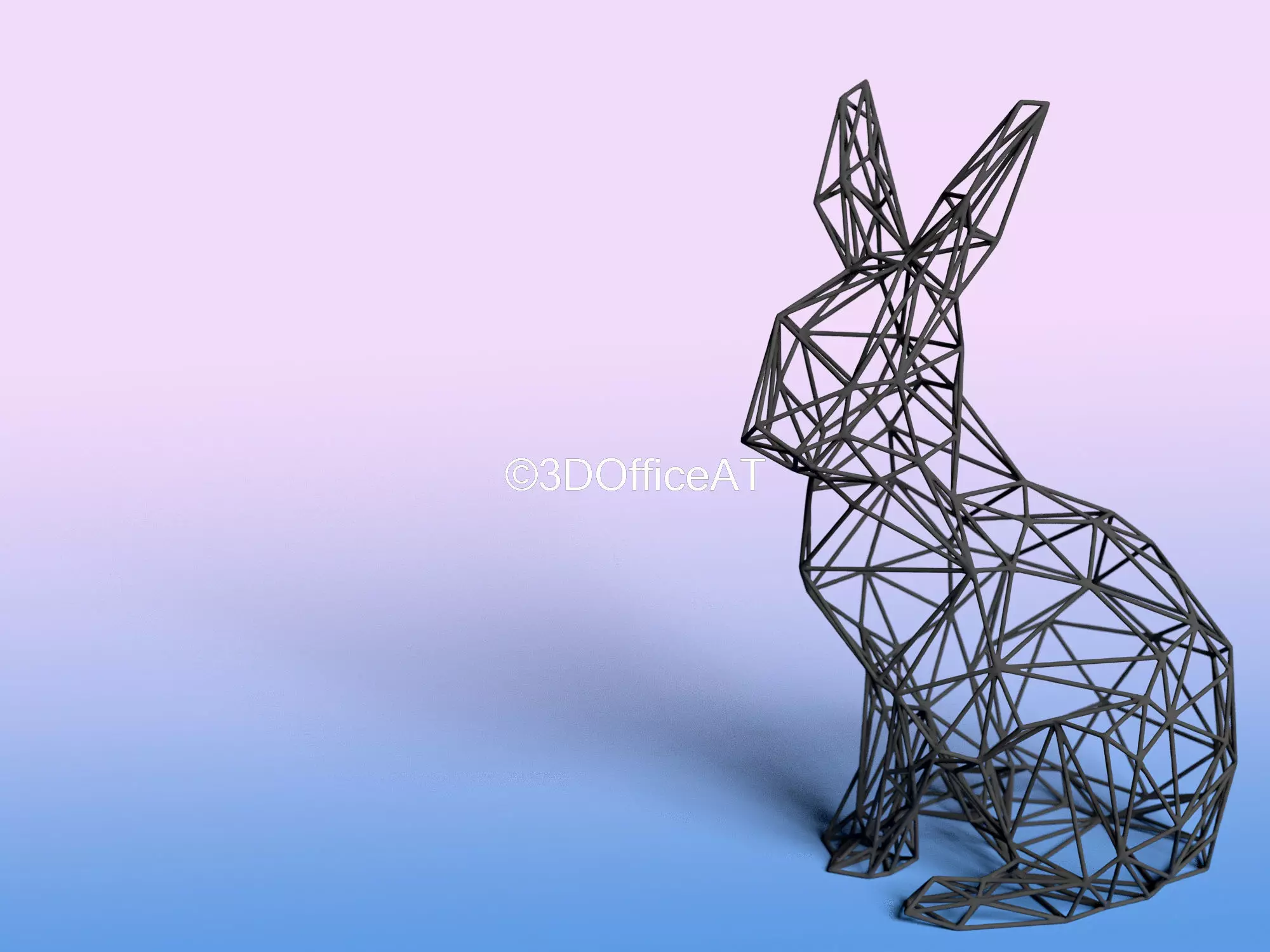 Rabbit Wire Frame Sculpture - Resin Print 3D print model