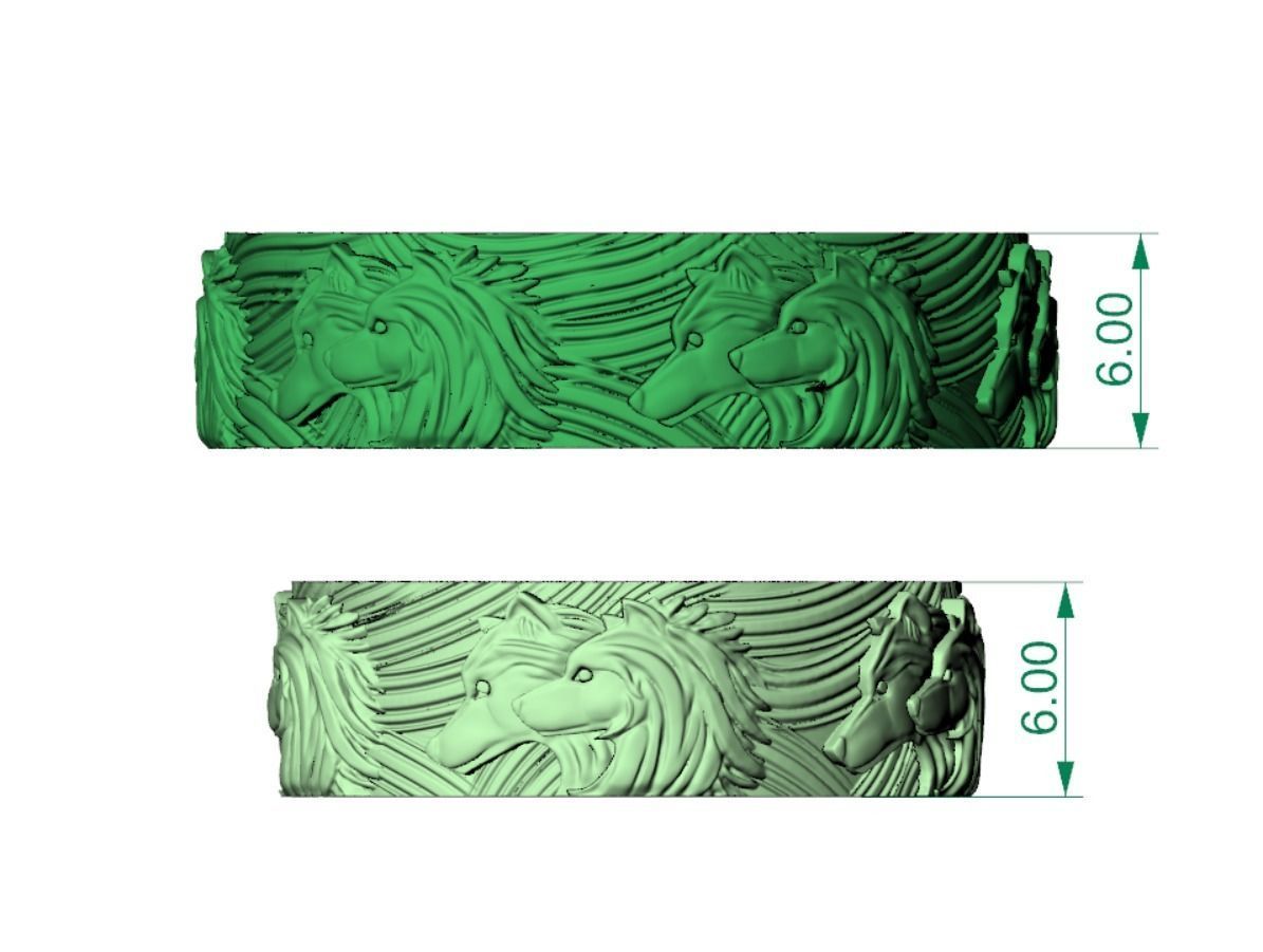 Wedding rings wolves 3D print model_5