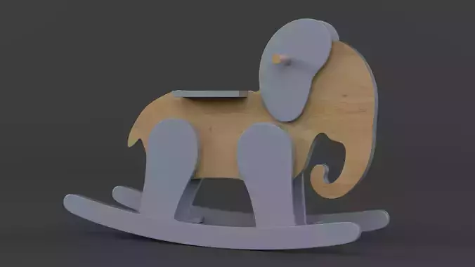 Wooden Elephant Rocking Chair