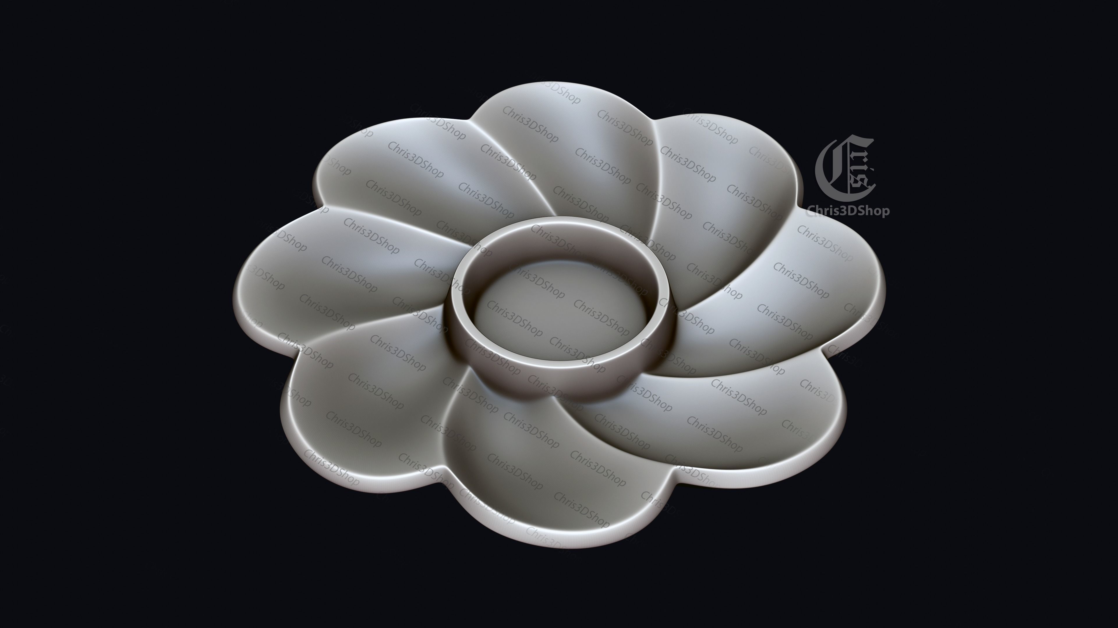 Flower Tray V5 - 3D STL Model for CNC Routers 3D print model_1