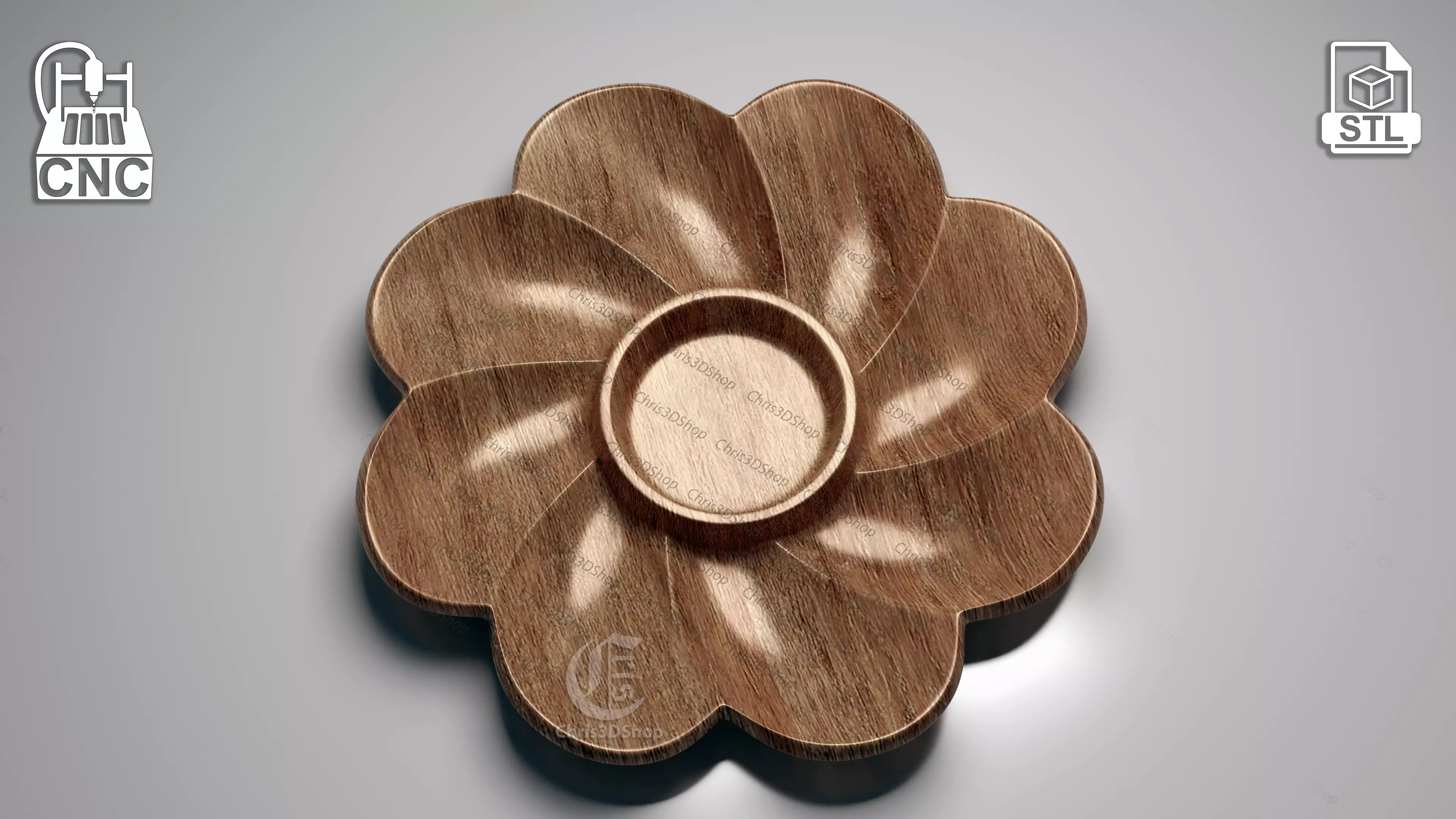 Flower Tray V5 - 3D STL Model for CNC Routers 3D print model_0