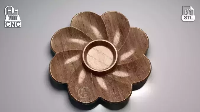 Flower Tray V5 - 3D STL Model for CNC Routers 3D print model