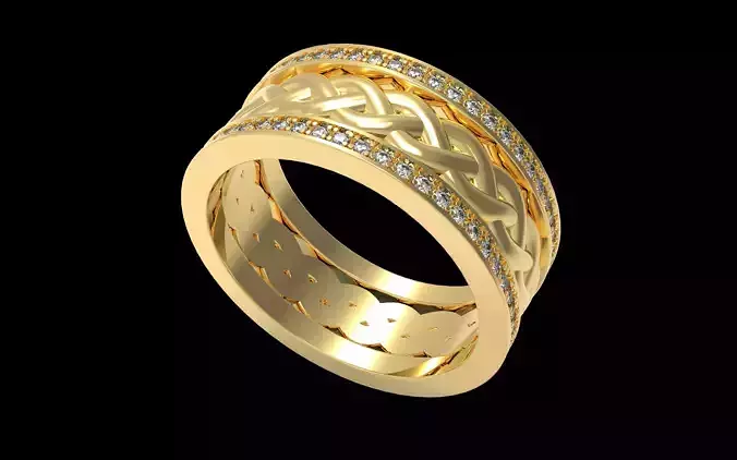 jewelry wedding ring by knots Free 3D print model