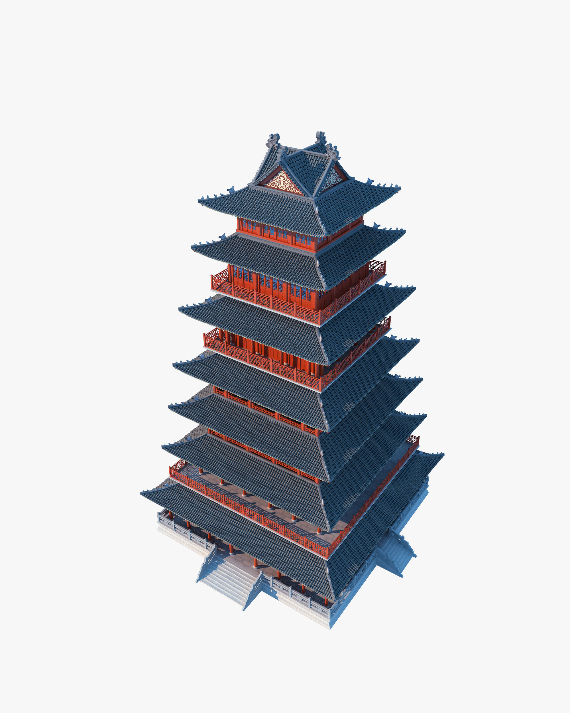 Ancient building attic 3D model_2