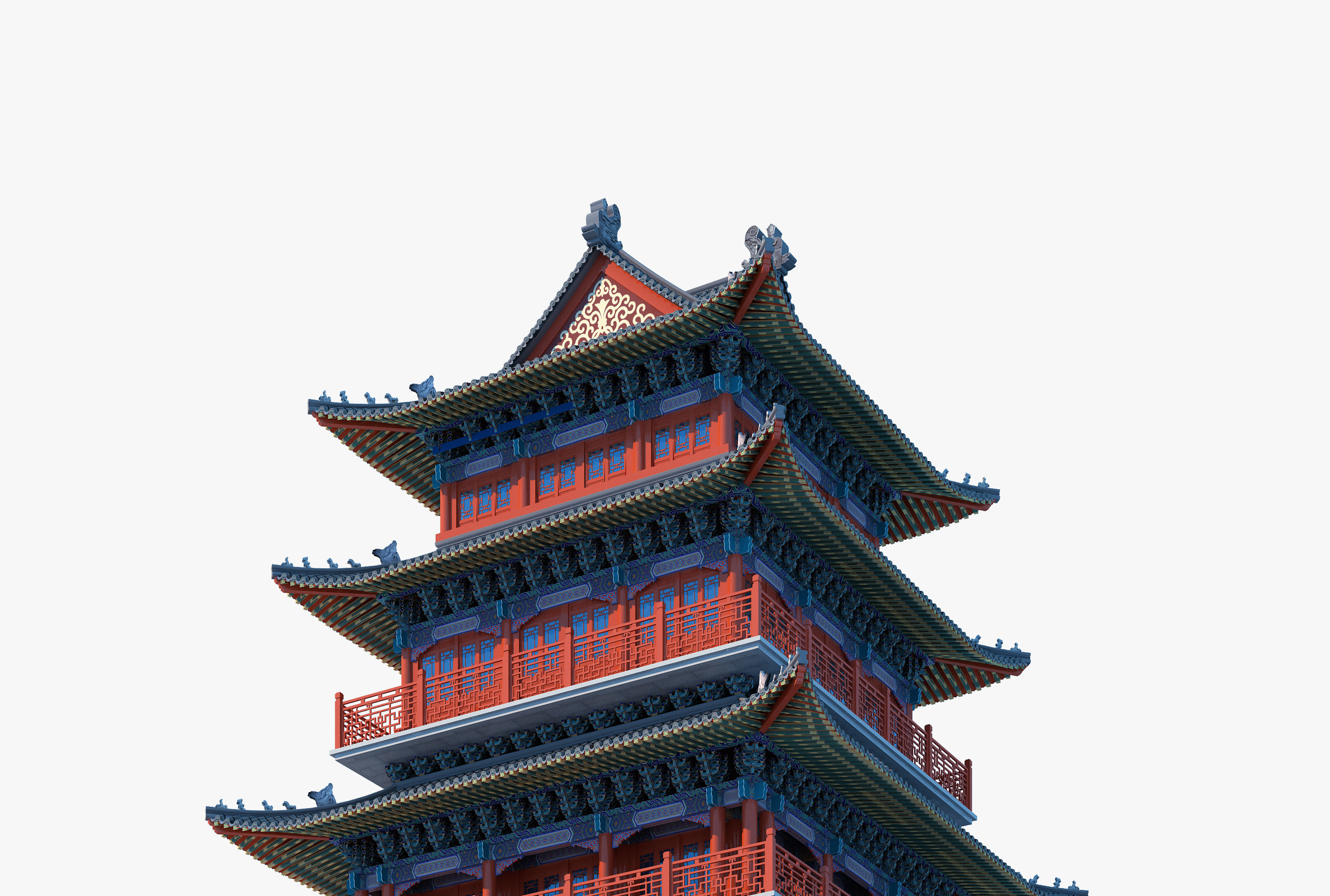 Ancient building attic 3D model_4