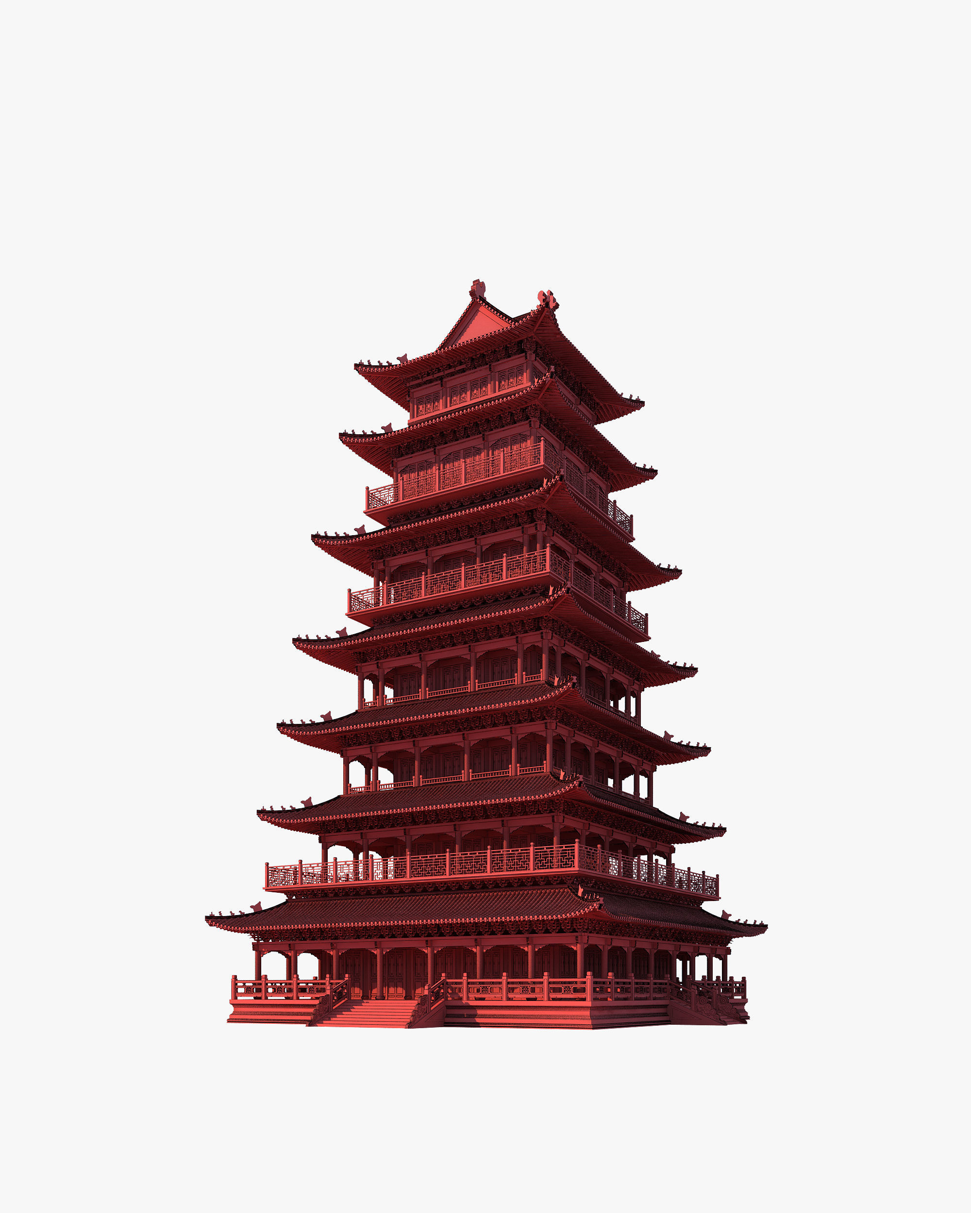 Ancient building attic 3D model_6