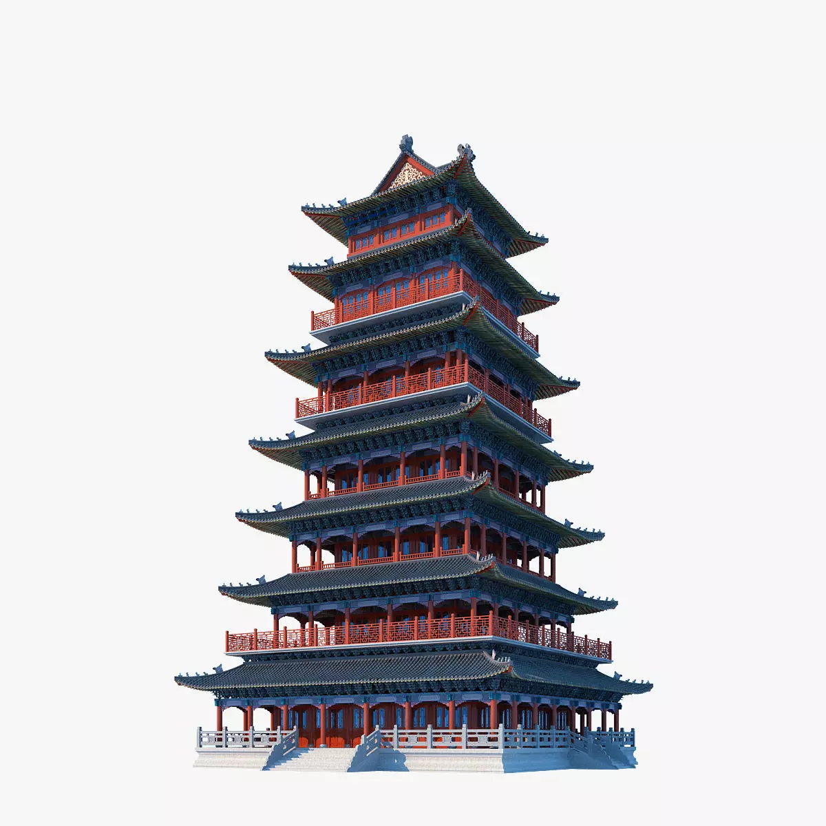 Ancient building attic 3D model_0