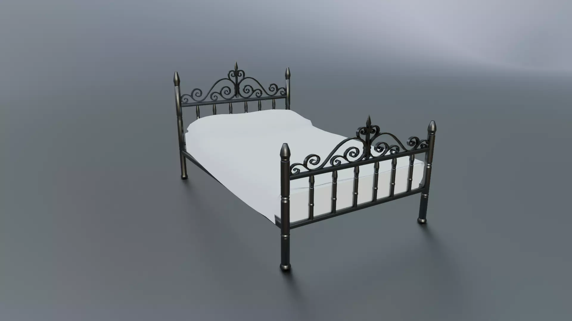Iron Bed Free low-poly 3D model