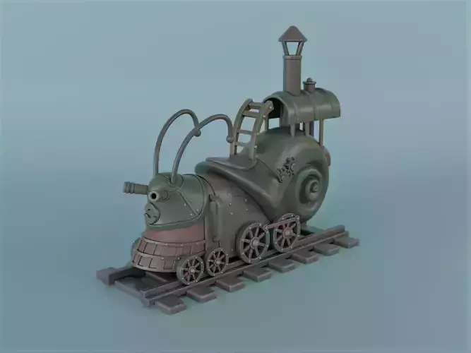 Steampunk snail locomotive 3D print model