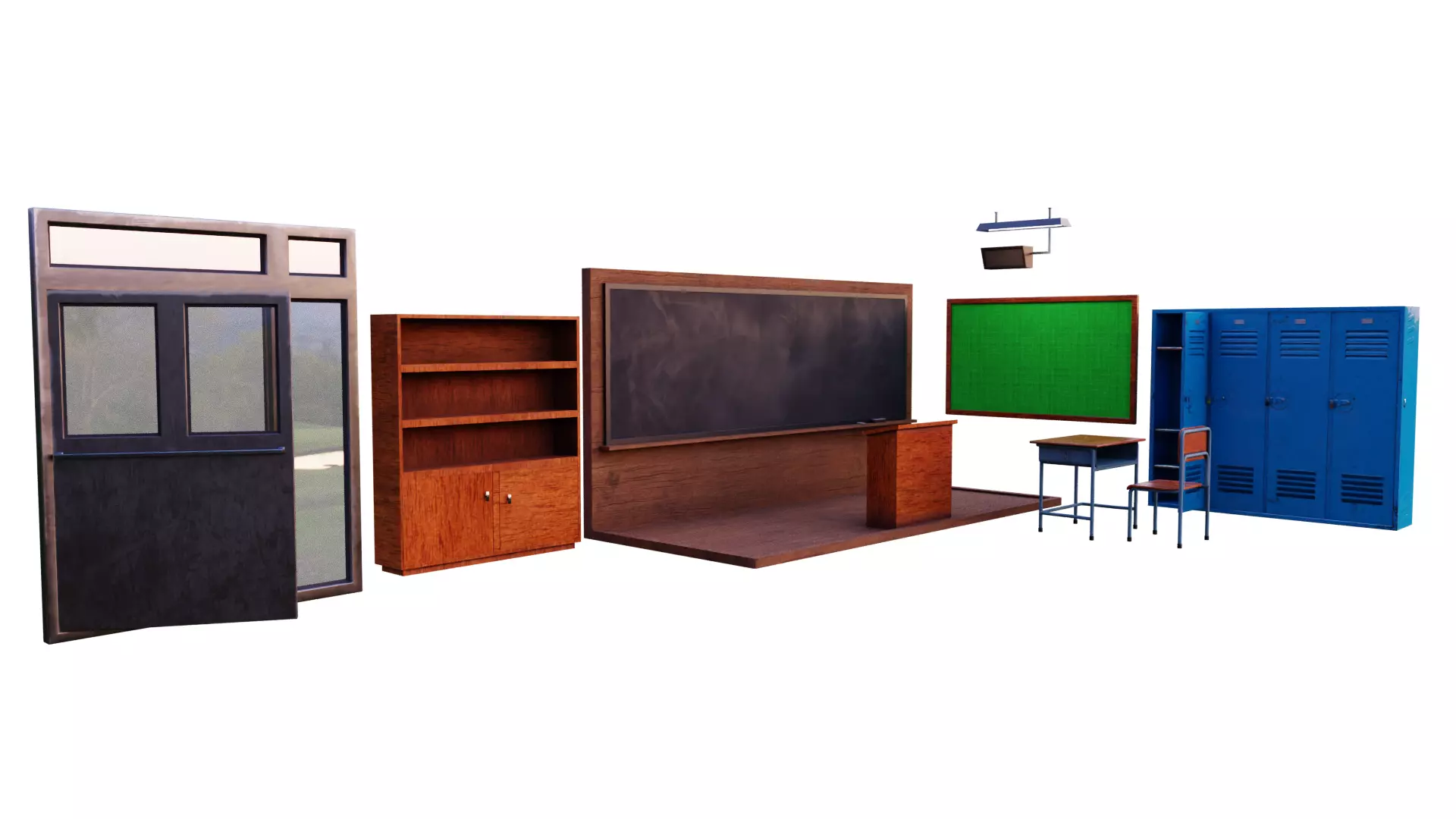Classroom Asset Pack Low-poly 3D model 3D model