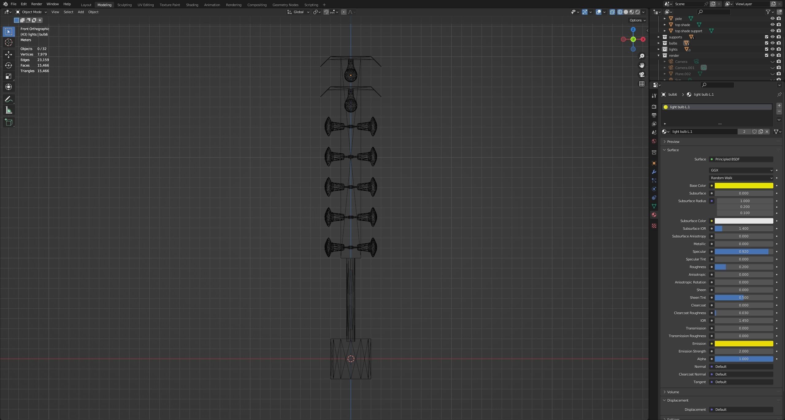 drag racing tree lights Low-poly 3D model_6