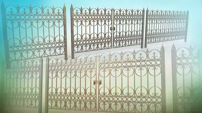 Gate and fence Metal Art JPEG PNG 2 texture packs