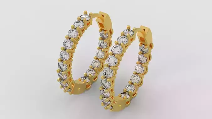 Hoop diamond earrings C33