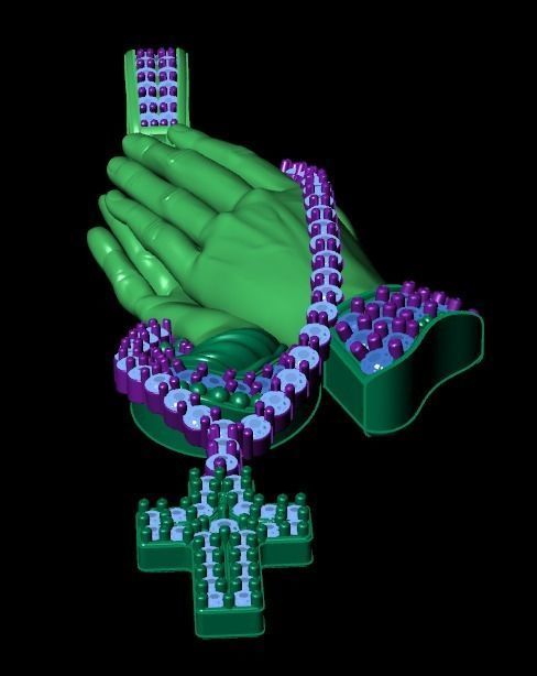 Praying Hand Cross Pendant 3D print model_19
