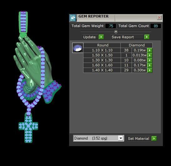 Praying Hand Cross Pendant 3D print model_11