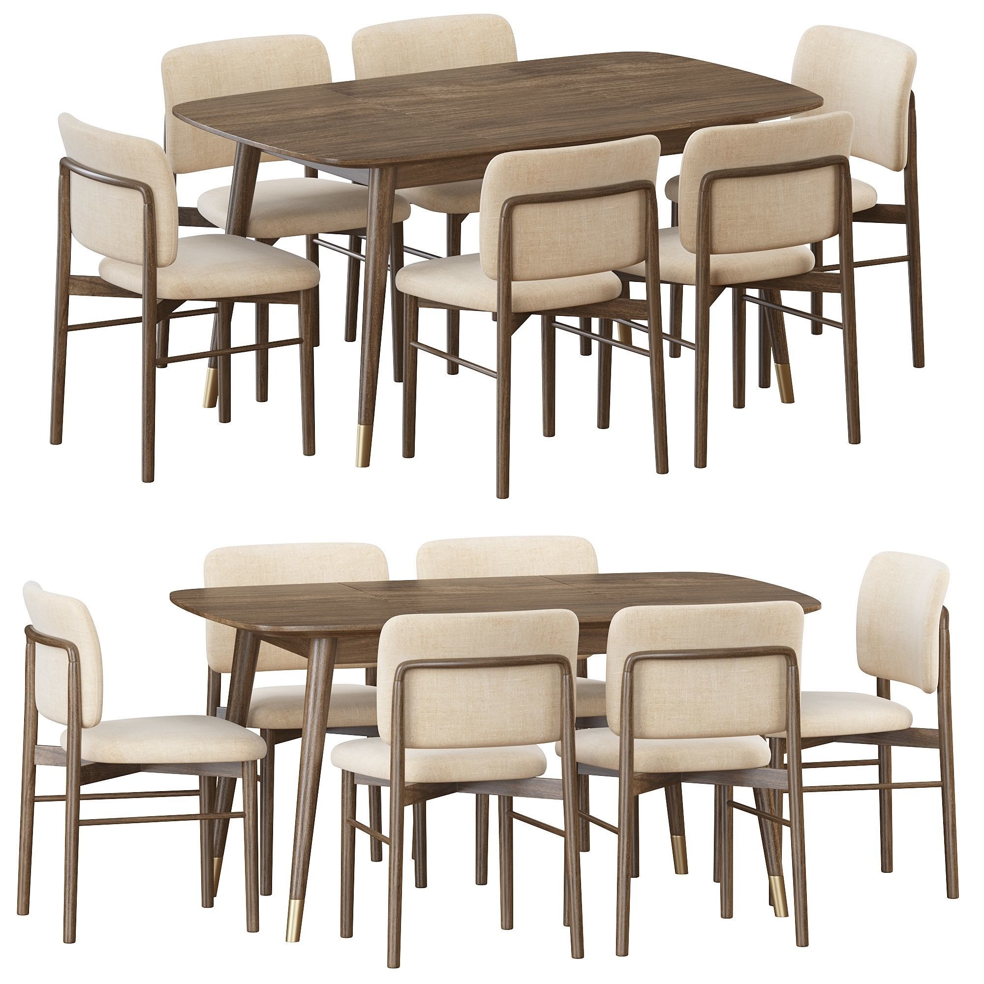 Alice Dining Chair and Clover Table 3D model_2