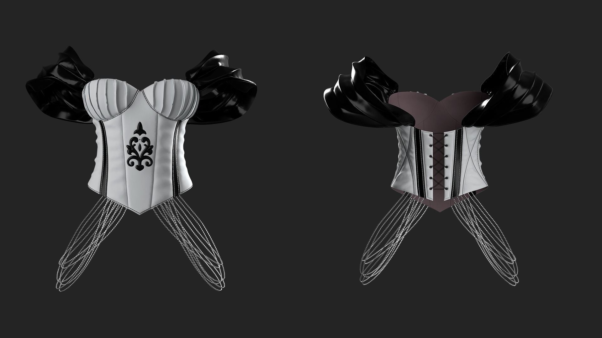 Female Corset Marvelous Designer  3D model_1