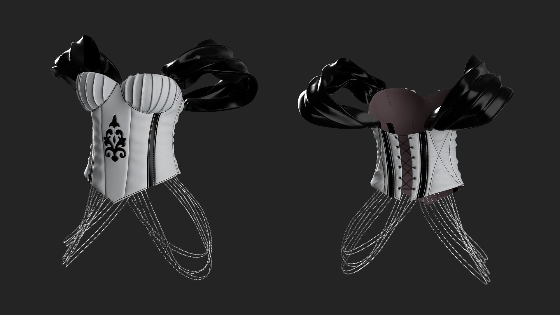 Female Corset Marvelous Designer  3D model_2