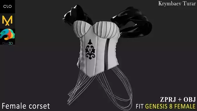 Female Corset Marvelous Designer  3D model