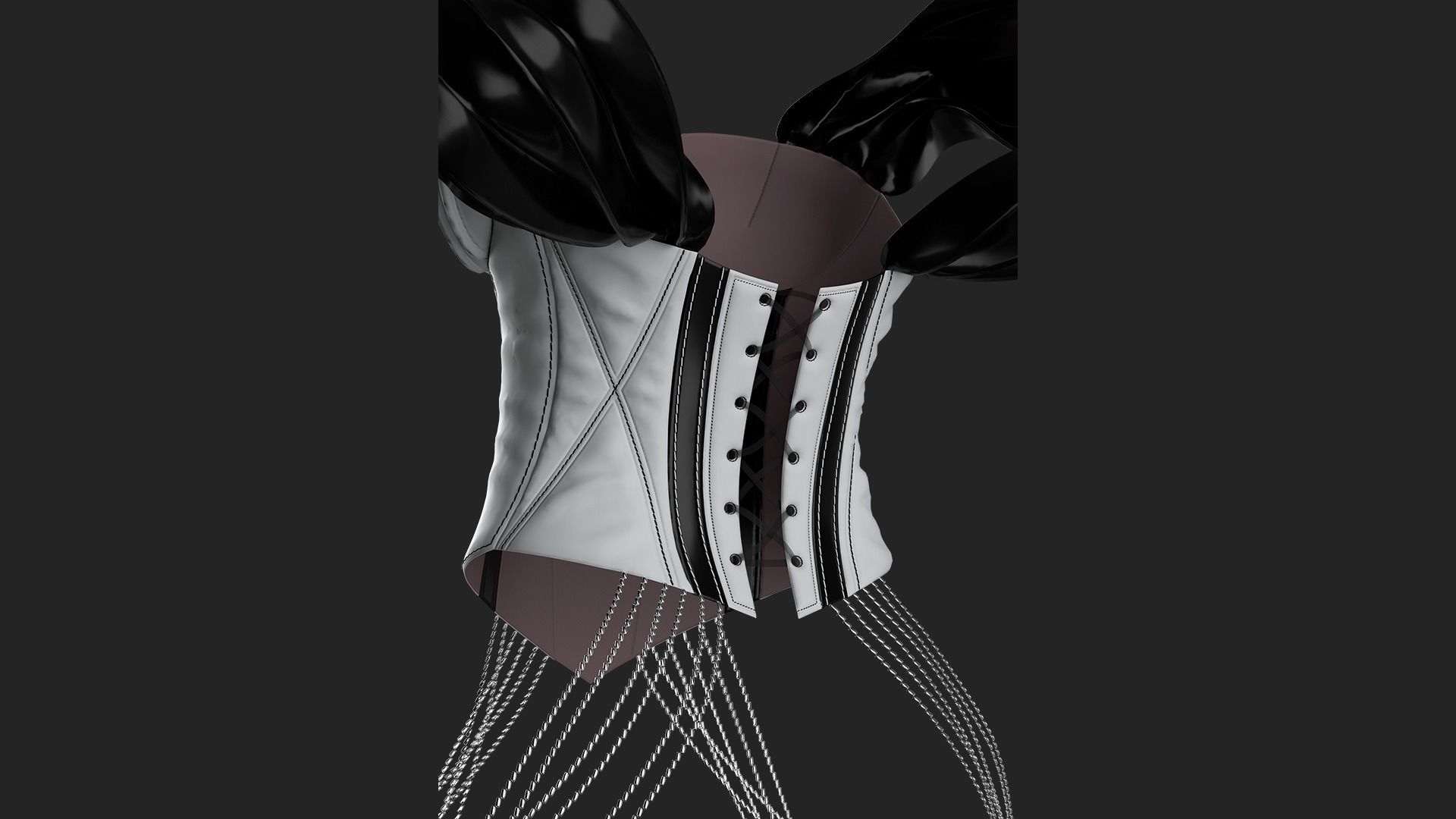 Female Corset Marvelous Designer  3D model_4