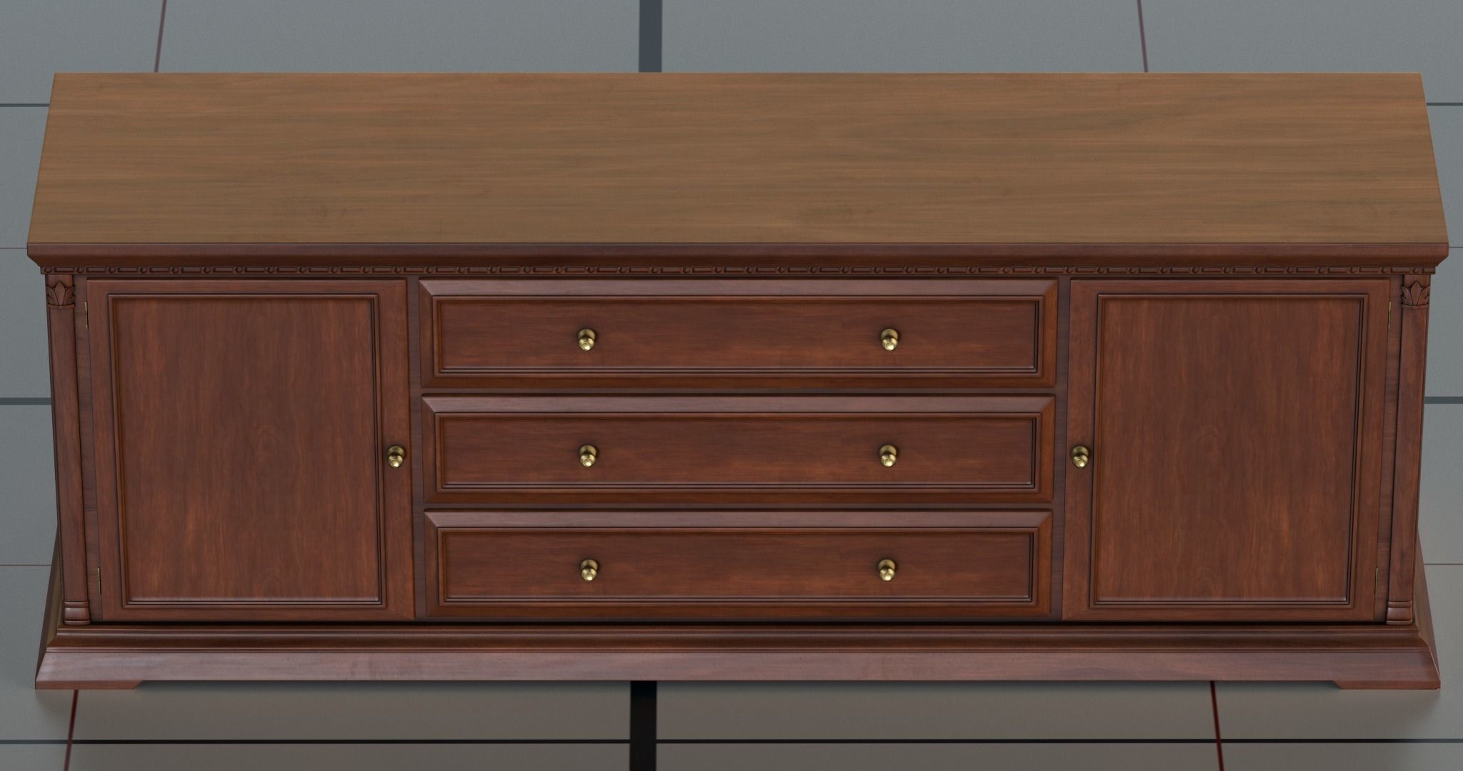 Dresser 1 PBR sideboard 3D model_1